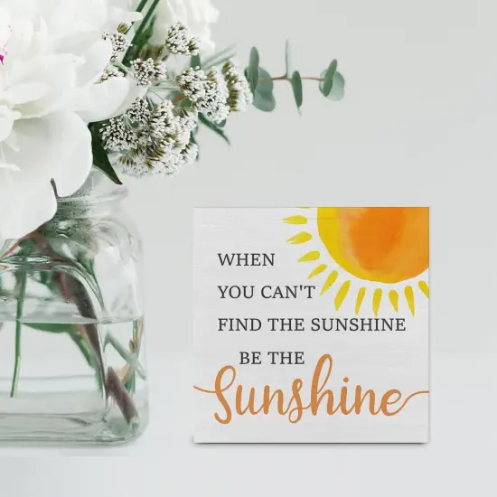 Country Sunshine Summer Tabletop Decor Desk Sign Summer Sunshine Quote Sun Wooden Box Block Sign {5}