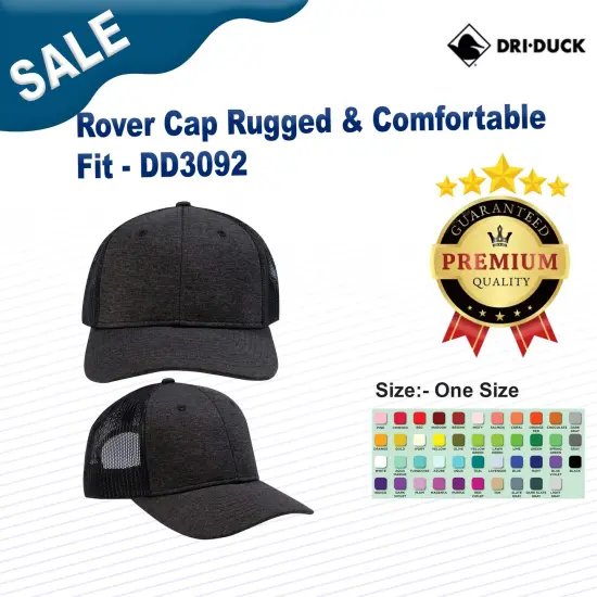Dri Duck&reg; Rover Cap Rugged & Comfortable Fit BLACK {2}