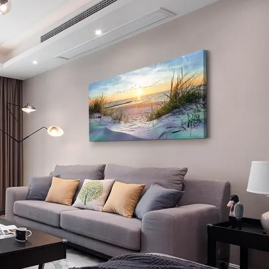 Summer Wall Decor For Living Room Wall Decor For Bedroom Blue Sea Beach Scenery {5}