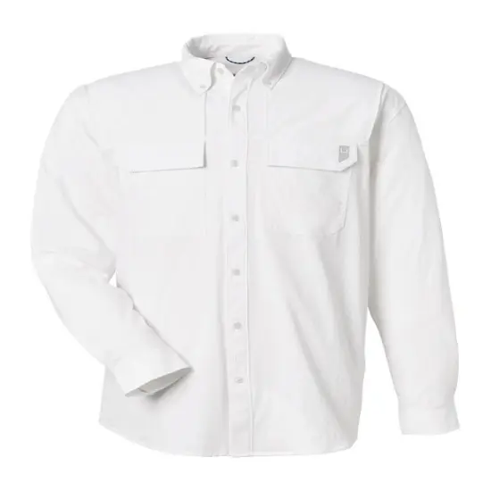 HUK&reg; Men's Creekbed Long Sleeve Shirt White {1}