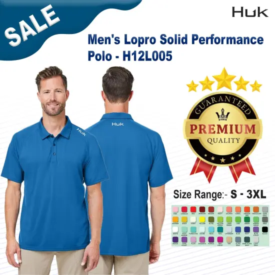 HUK&reg; Men's Lopro Solid Performance Polo Sargasso sea {2}