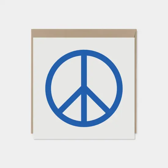Square Blue Peace Sign Card {1}