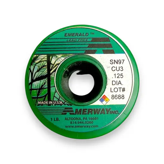 AMERWAY EMERALD Lead-Free Solder for Stained Glass (1 LB Spool) {2}