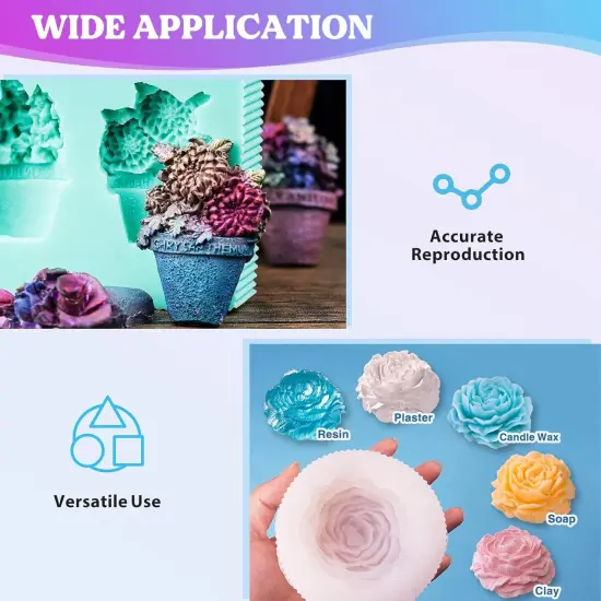 LET'S RESIN 8oz Silicone Mold Making Trial Kit, Non-toxic and Food-safe Grade, Fast Cure Mold Making Silicone Rubber, Easy Mixing, Flexible Platinum Cured Molding Silicone for Casting Resin Molds & Silicone Molds (Translucent) {5}