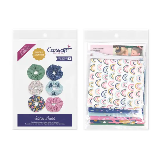 Crosscut Sewing Co.&reg; Scrunchie Sewing Project Kit for Beginners with Fabric, Instructions and Video Rainbow {2}