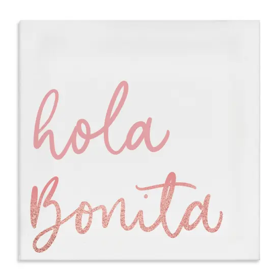 Stupell Industries Hola Bonita Rosa Canvas Wall Art {1}