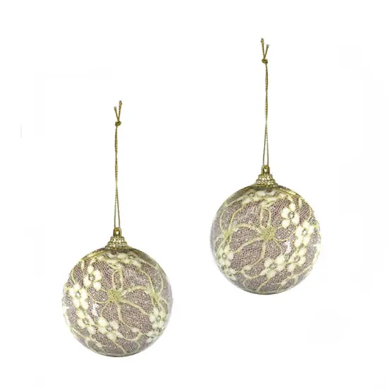 10cm Ball With Lace Flower Accents 2 Pcs {3}