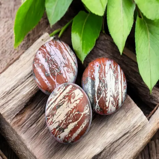 *4* 20mm Satin Matte Red AB Laser Tattoo Lentil Beads {1}