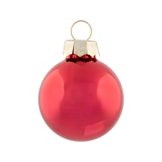 Northlight 40ct Shiny, Glitter and Matte Red Glass Ball Christmas Ornament Set 1"-2.5" {7}