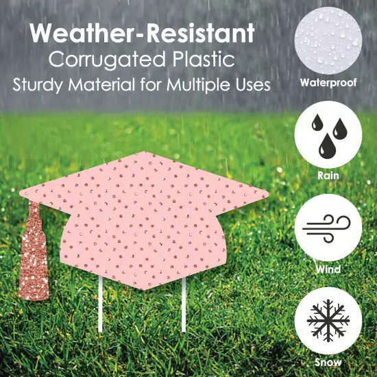 Big Dot of Happiness Rose Gold Class of 2025 Outdoor Decorations - Graduation Yard Signs - Set of 8 {4}