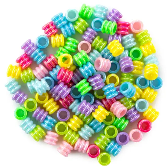 CousinDIY Fun Pack Acrylic Large Hole Tube Beads 400/Pkg-Assorted Colors {4}