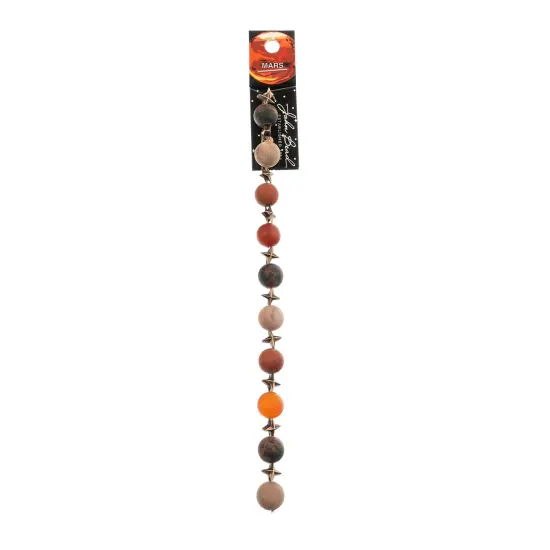 John Bead 10mm Solar System Universe Galaxy 7" Bead Strand Mars {4}
