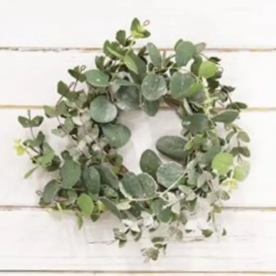 Snowy Eucalyptus Candle Ring {2}