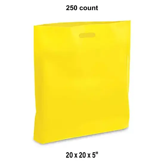 Die Cut Handle Bags for Stores Budget Friendly & Reusable for 20 x 20 x 5" Yellow {1}