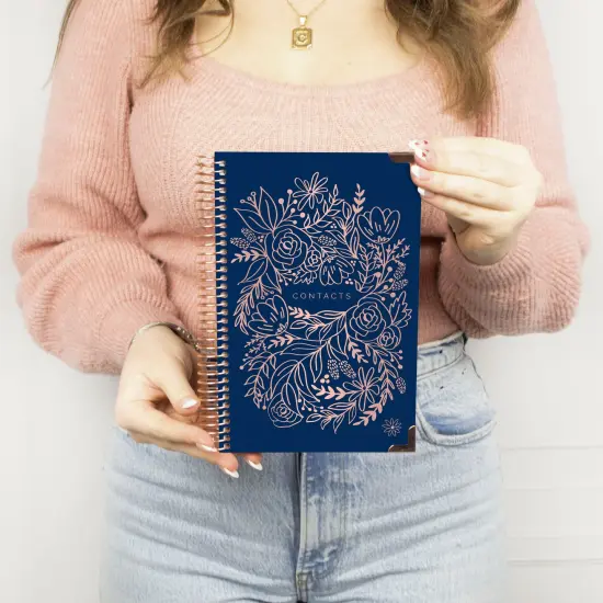 bloom daily planners Contact Book, 6" x 8.25", Navy Embroidery {2}