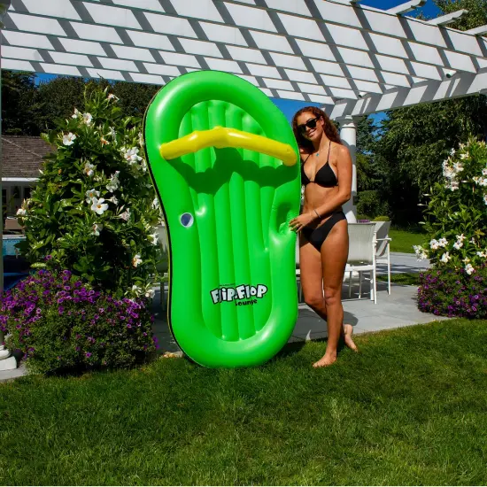 Swim Central 78" Inflatable Green Flip Flop Lounge Swimming Pool Float {7}