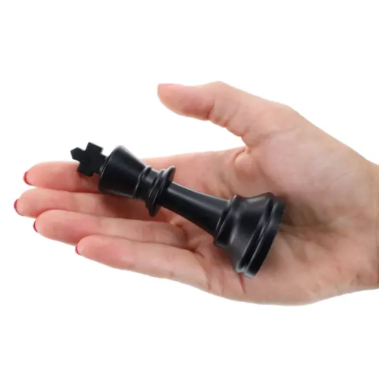 WE Games Color Bright Plastic Staunton Tournament Chess Pieces with 3.75 in. King - Half Chess Set of Chess Pieces Only, Black {3}