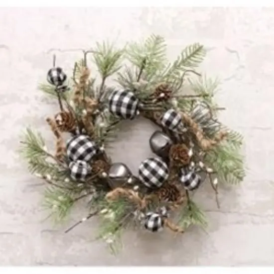 Black & White Country Gingham Bells Ring 12" {2}