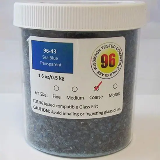 Wissmach Frit Coarse Sea Blue 96-43 1Lb. Jar 96 COE {2}