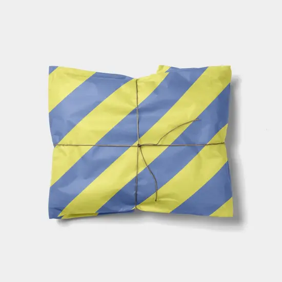 Periwinkle and Yellow Stripe Gift Wrap {1}