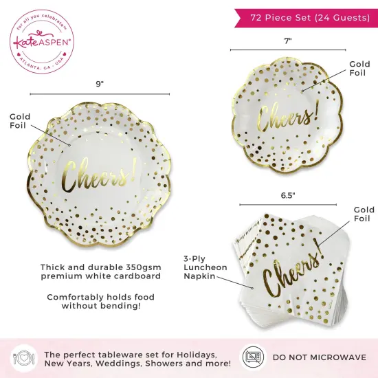 Kate Aspen Cheers 72 Piece Party Tableware Set (24 Guests) {6}