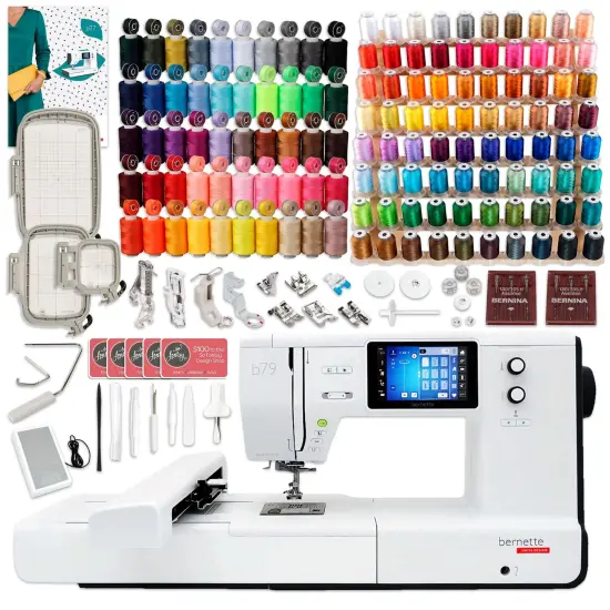 Bernette B79 Sewing & Embroidery Machine Bundle with 130 Thread Spools {1}