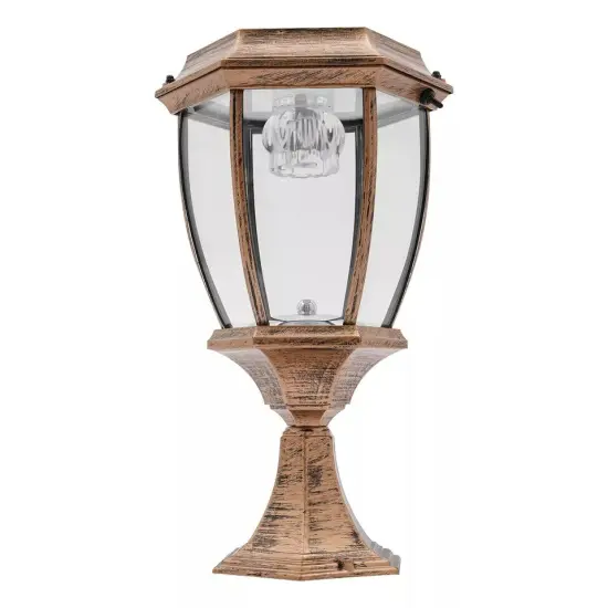 Exterior Solar Power Lantern lamp LED Pillar Light Post Outdoor Garden Yard Lamp {4}