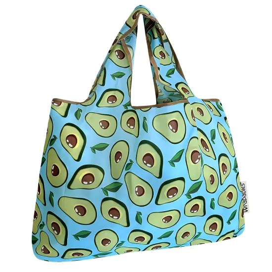 Wrapables Large Foldable Tote Nylon Reusable Grocery Bags, Avocado {1}