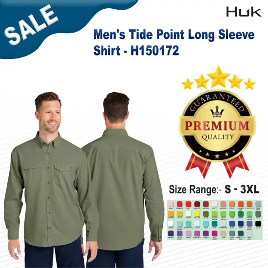 HUK&reg; Men's Tide Point Long Sleeve Shirt Harbor mist {2}