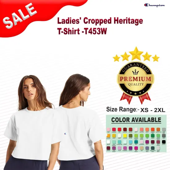 Champion&reg; Ladies Cropped Heritage T Shirt WHITE {2}