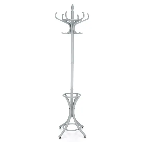 Wooden Freestanding Hat Coat Rack with Umbrella Stand Perfect for Any Room Black {10}
