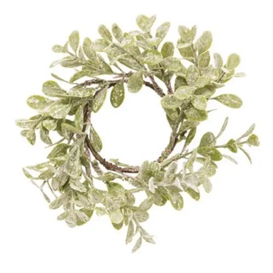 Flocked Laurel Candle Ring 2.5" {1}
