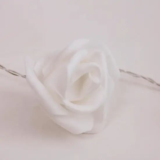 20 LED 5MM Lights with PE rose flowers Warm White {6}