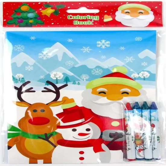 TINYMILLS Christmas Holidays Coloring Book Crayon Set for Kids Party Favors with 12 Coloring Books and 48 Crayons for Christmas Goody Bag Stuffers For Kids Holiday Party Gift Rewards Carnival Prizes {5}