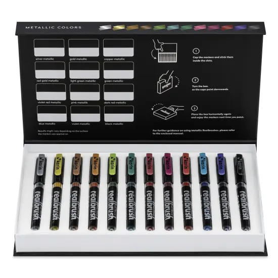 Karin Realbrush Metallic Markers - Assorted Colors, Set of 12 {1}