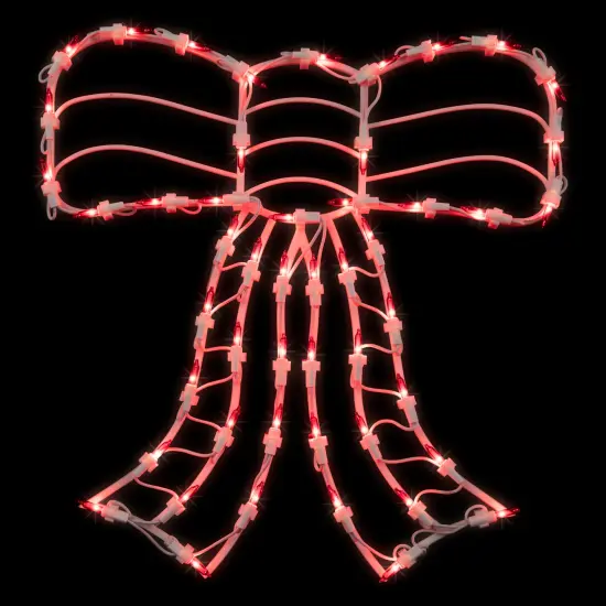 Northlight Lighted Bow Window Silhouette Christmas Decoration - 14" - Red Lights White {1}