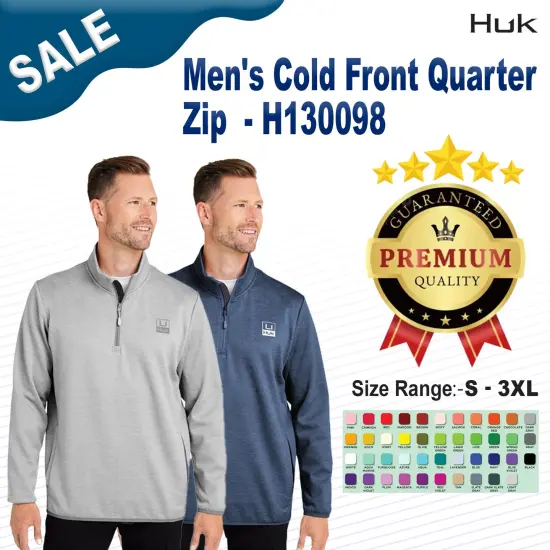 HUK&reg; Men's Cold Front Quarter Zip Volcnc ash hthr {2}