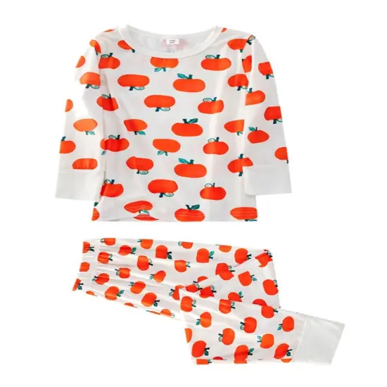 Pumpkin Printed Christmas Pajamas Outfits {1}