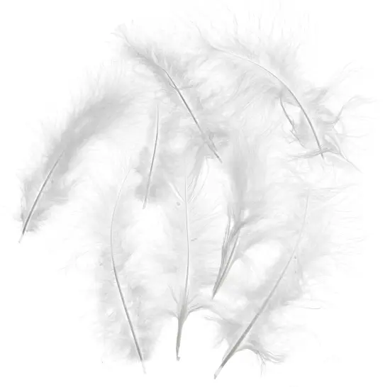 John Bead 4-6in Marabou Feathers (3 Headers, 18g) White {2}