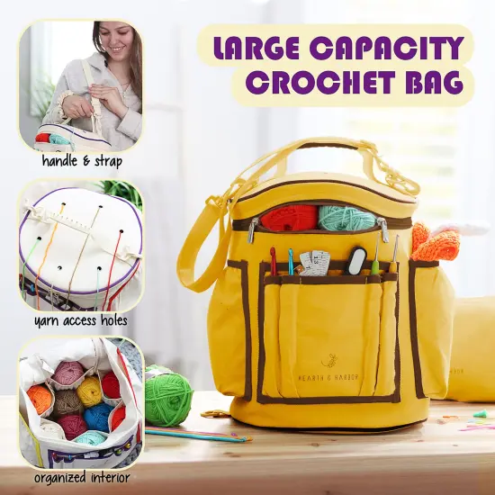 Hearth & Harbor Crochet Bag Organizer Sage Green {7}