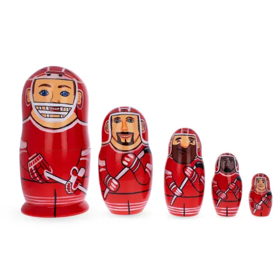 Hockey Players Wooden Nesting Dolls {1}