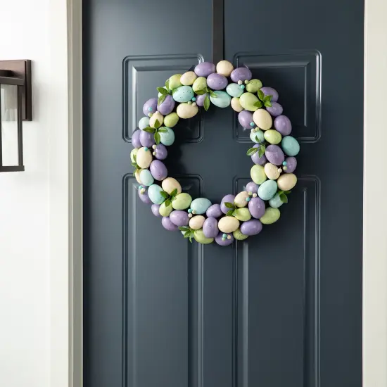 18"D Easter Egg Shaped Decorative Wreaths & 16"H Egg Table Tree Decor 2* Purple Wreath {3}