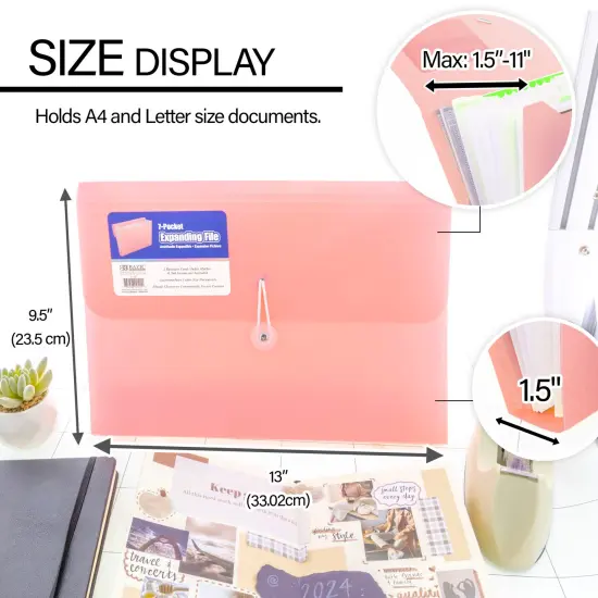 BAZIC Expanding File A4/Letter Size Poly 7-Pocket Pastel Edition {2}