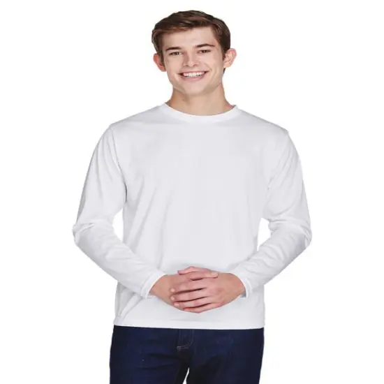 Team 365&reg; Men's Zone Performance Long-Sleeve T-Shirt WHITE {4}