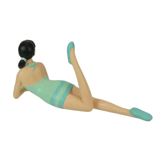 Retro Bathing Beauty Figurine Set – Striped Swimsuits, Coastal Home Decor {7}