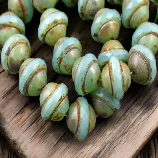 Aqua Opal Picasso Saturn Beads -- Choose Your Size {4}