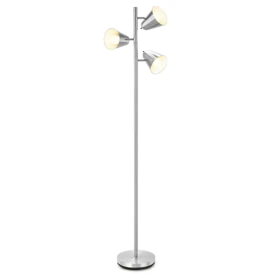 64 Inch 3-Light LED Floor Lamp Reading Light for Living Room Bedroom Golden {7}