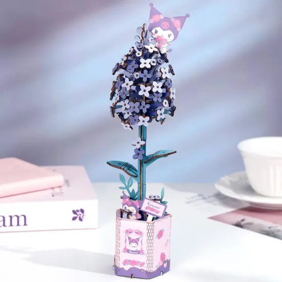 Hello Kitty&reg; and Friends Kuromi Lilac - 3D Wooden Flower Puzzle {2}