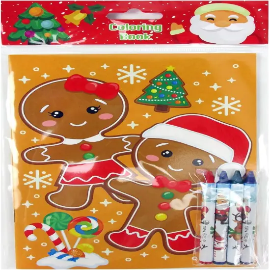 TINYMILLS Christmas Holidays Coloring Book Crayon Set for Kids Party Favors with 12 Coloring Books and 48 Crayons for Christmas Goody Bag Stuffers For Kids Holiday Party Gift Rewards Carnival Prizes {4}