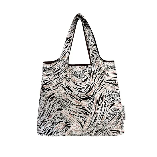 Wrapables Foldable Tote Nylon Reusable Grocery Bag (Set of 2), Nature {3}